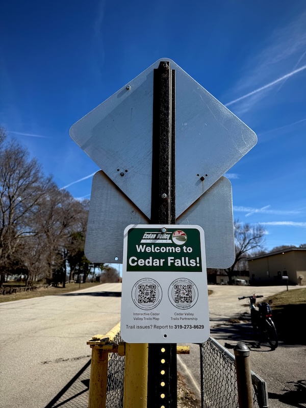 Welcome to Cedar Falls sign | Photo courtesy RTC