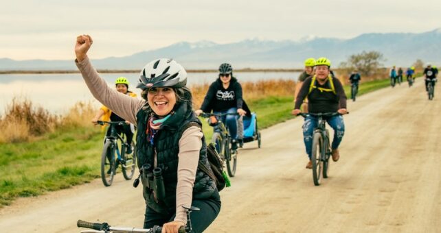 Bicyclists on trail | Photo courtesy Latino Outdoors