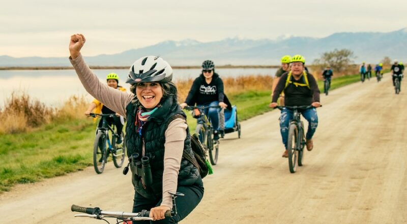 Bicyclists on trail | Photo courtesy Latino Outdoors