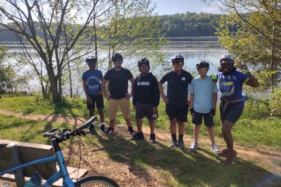 Students at Salem Lake during their Riding for Focus class | Photo courtesy Flat Rock Middle School