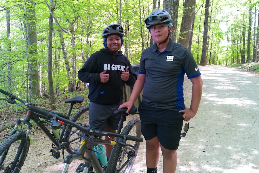 Students on the Salem Lake Trail during their Riding for Focus class | Photo courtesy Flat Rock Middle School