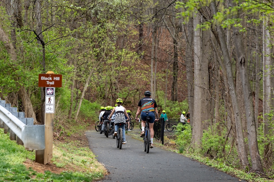 Students riding the Black Hill Trail during their Riding for Focus class | Photo by Brian Rimm