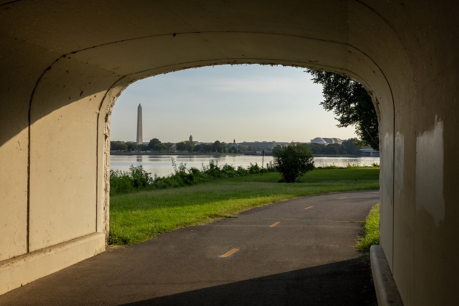 View of the National Mall from Virginia's Mount Vernon Trail | Photo courtesy Friends of the Mount Vernon Trail