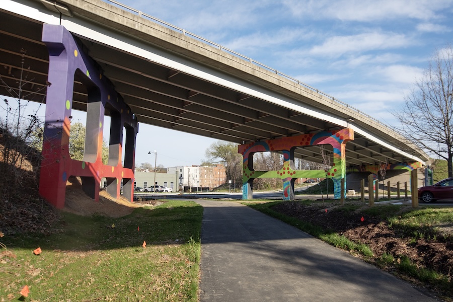 Bridging The Gap mural along Greensboro's Downtown Greenway | Photo courtesy City of Greensboro