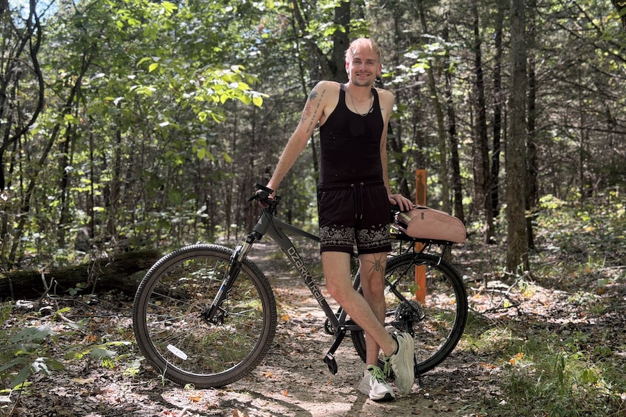 Student and peer support specialist Joe Jefferies uses trails near his home in Missouri to help manage stress and unplug. | Photo courtesy Joe Jefferies