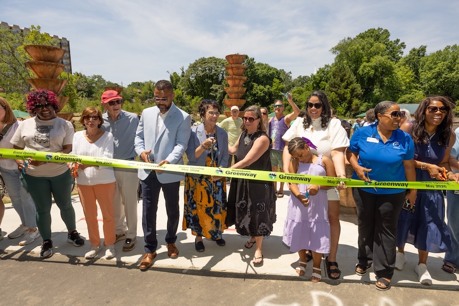 Ribbon-cutting event for Greensboro's Downtown Greenway | Photo courtesy VanderVeen Photographers